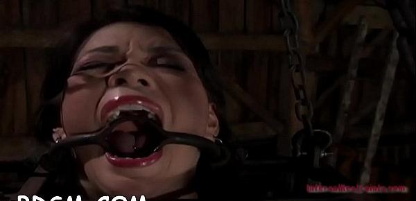  Honey is tortured with shocking sextoys and jugs weight balls